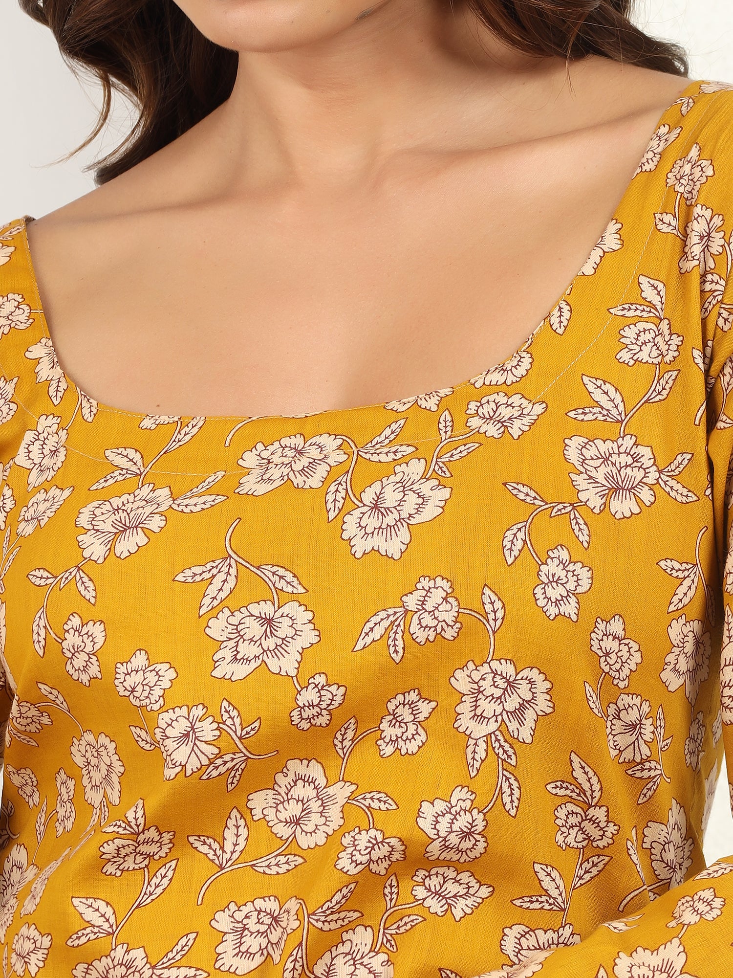 KAVERI DEEP BACK BELL SLEEVED KURTI - Image 5