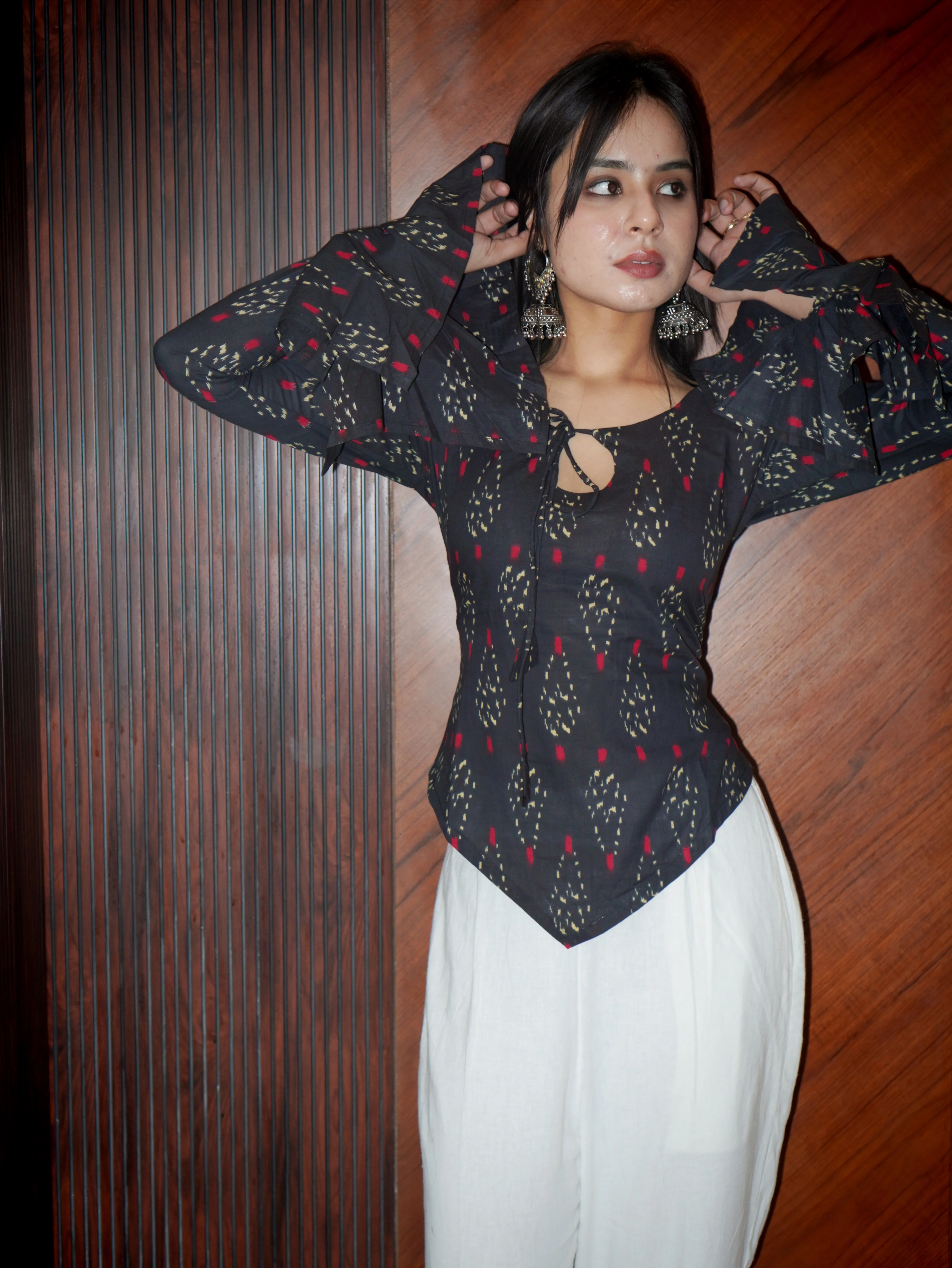 TEVAR RUFFLE SLEEVE CORSET TOP - Image 4